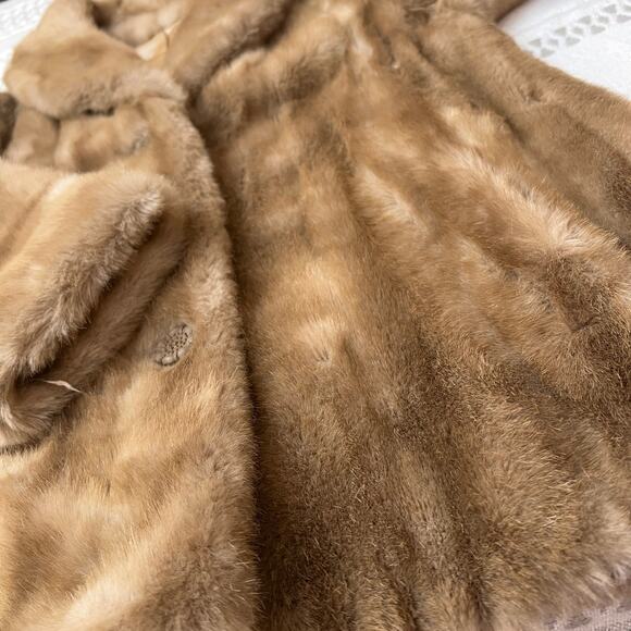 Vintage Mincara Russel Taylor Tan Faux Fur Coat Jacket Old Money Quiet Luxury - Picture 7 of 12